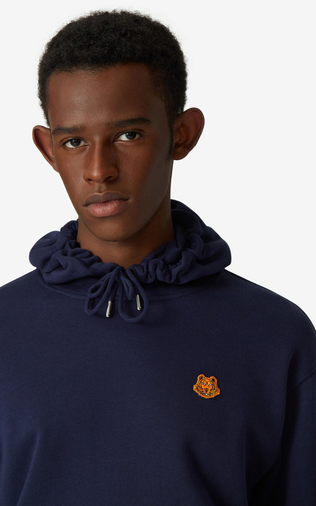 Kenzo Tiger Crest Hoodie Navy Blue For Mens 1520HLAYW